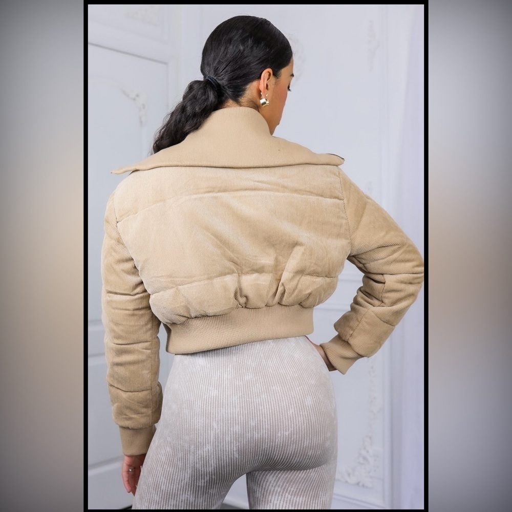 5. Keep Up With Me Corduroy Full Zipper Puffer Jacket - Picture 6 of 7